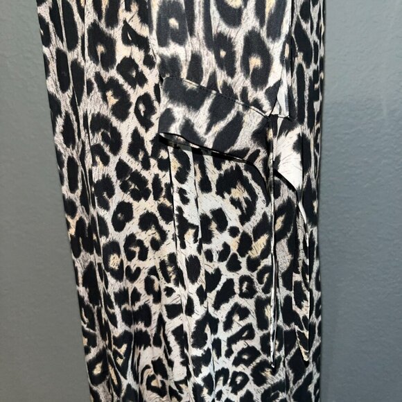 ALLSAINTS Leopard Animal Print Long Sleeve Bow Neck Maxi Dress  EUC  Size Small - Picture 6 of 16